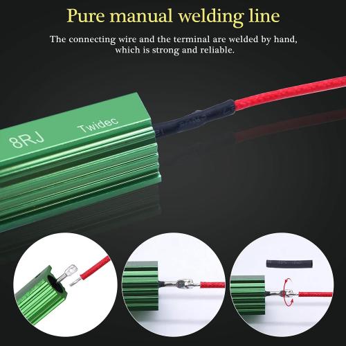 Twidec/4Pcs 50W 8Ohm LED Load Resistors For Fix LED Hyper Flash Turn Signal Light Bulb Fast Blink Error Code Warning Cancellor RX24-50W8-4X