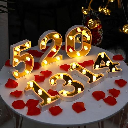 LED Gold Glitter Marquee Light Up Letters Battery Operated Letter-N,
