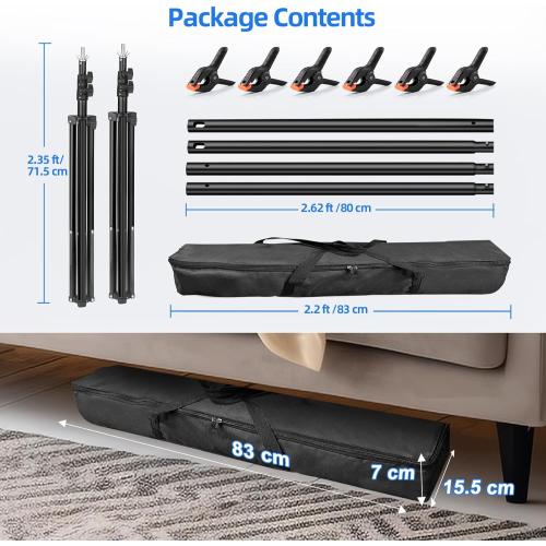 Size 10x7ft ( Hemmotop Photo Backdrop Stand, WxH) Background Stand for Photoshoot, Adjustable Backdrops Support kit with Carry Bag for Parties, Photography, Projector Screen, Wedding, Decoration, Balloons