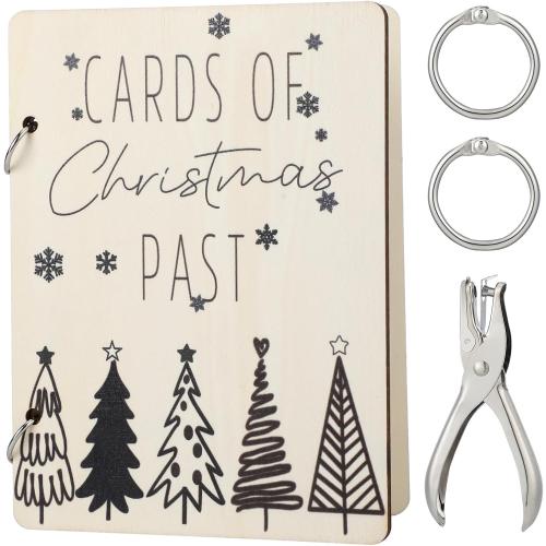 Thyle Christmas Greeting Card Organizer Christmas Card Keeper Album Keeper with Metal Buckles Binding Binder Collection Keepsake Album Holder for Memory Greeting Photo