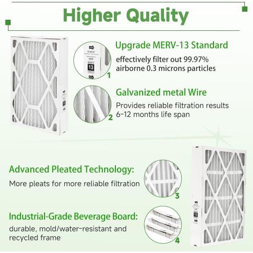 3 Packs,Upgrade X6670 Merv 13 16x 25x 5 Expandable Furnace Filter Compatible with Lennox X6670, HCF16-11,HCF16-10,HCC16-28 and Honeywell FC100A1029