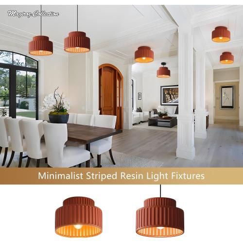 Nordic Round Semi Flush Mount Ceiling Light Vintage Small Hallway Lamp Fixtures Kitchen Ceiling Mount Light Orange Red Resin Close to Ceiling Lamp Modern Bathroom Overhead