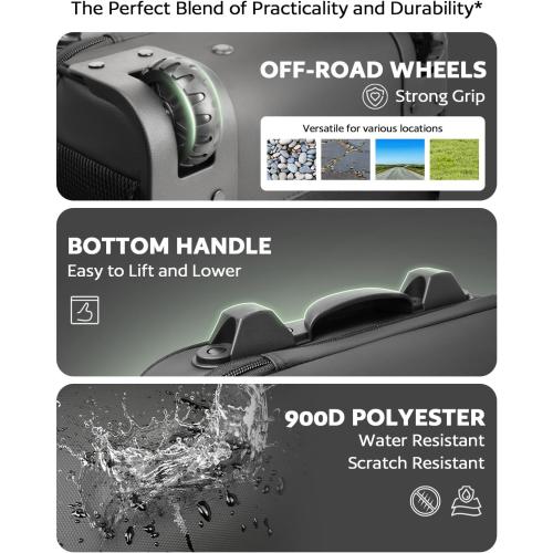 Rolling Tactical Laptop Backpack, 17 Inch Wheeled Military Computer Backpack for Men and Women, Roller Carry on Luggage for Work Travel, Overnight Molle Outdoor Hiking Bag with Wheels, Black