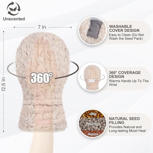 SuzziPad Microwavable Hand Warmers and Heated Slippers, Heated Hand Mitts and Feet Warmers for Fatigue and Discomfort, Cold Feet Reliever for Bed, Ideal Choice for Women & Men in Cold Day, L