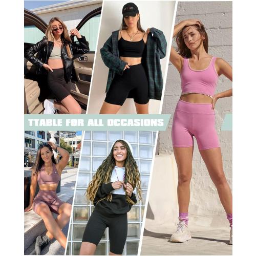 Size XL Diu Life 5 Pack High Waist Biker Shorts for Women - Buttery Soft 8 Womens Shorts for Workout, Yoga, Athletic