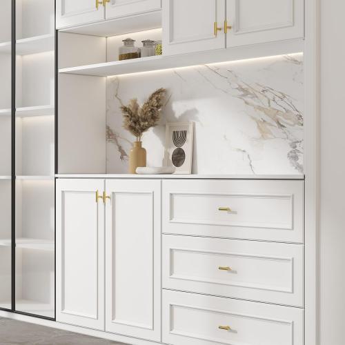 Goldenwarm 10 Pack Gold Cabinet Knobs Brushed Brass Drawer Knobs Gold Dresser Hardware - LS201GD Single Hole Handles for Kitchen Cupboard Doors Closet Hardware 2in Overall Length