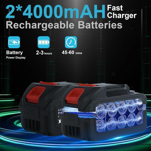 Pressure Washer Cordless Battery Powered 1450PSI with 2×4.0Ah Battery,Battery Operated Pressure Washer,Portable Power Washer Handheld for Car Cleaning