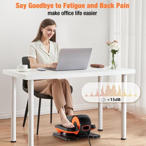 Under Desk Elliptical Exercise Machine, Ellipse Leg Exerciser as Seen on TV with Remote, 15 Adjustable Speed, Portable Leg Exerciser While Sitting for Seniors, Quiet Elliptical Machine for Home Office