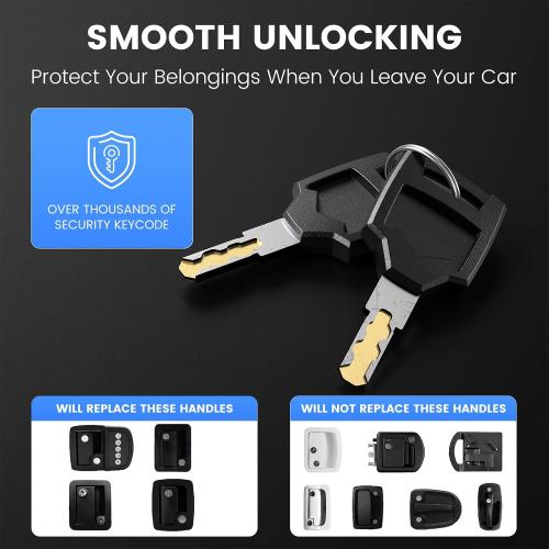 RV Door Lock for Travel Trailers with Paddle Deadbolt, Camper Entry Door Latch, RV Lock Replacement Kit with 4 Keys, for Cargo Hauler Horse Trailer Truck (2 Locks with Different Keys)