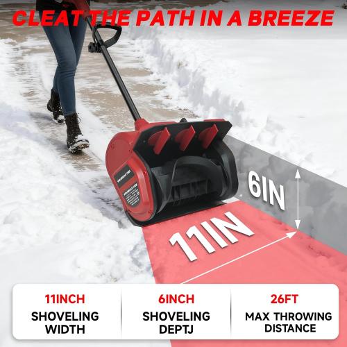 Cordless Snow Shovel Compatible with Milwaukee M18 18V Battery, 11 Brushless Motor Electric Snow Shovel for Driveway Max 20' Throw Distance, Electric Snow Thrower for Patio Deck Driveway(Tool Only)