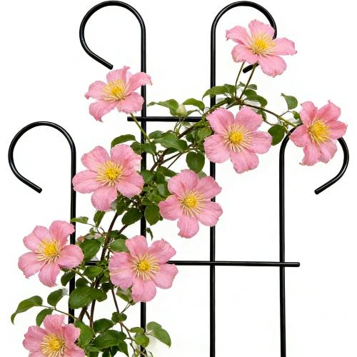2 Pack 31 Inch Black Coated Wave Pot Metal Trellis Panel,Plant Stakes for Climbing Plants Outdoor Roses Vines Flower Vegetable Supports
