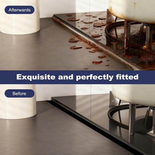 Upgrade 316 Stainless Steel Stove Gap Covers (2 Pack, 23.4”, Black), Heat-Resistant Stove Gap Filler for Kitchen Counter and Stovetop, Range Trim Kit Oven Gap Guard Between Stove and Counter