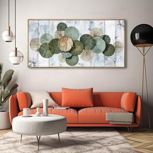 Wall Art Simple Wall Decor Green Canvas Painting Abstract Wall Art for Bedroom Living Room Dining Room Home Office Decor 30x60 with Framed