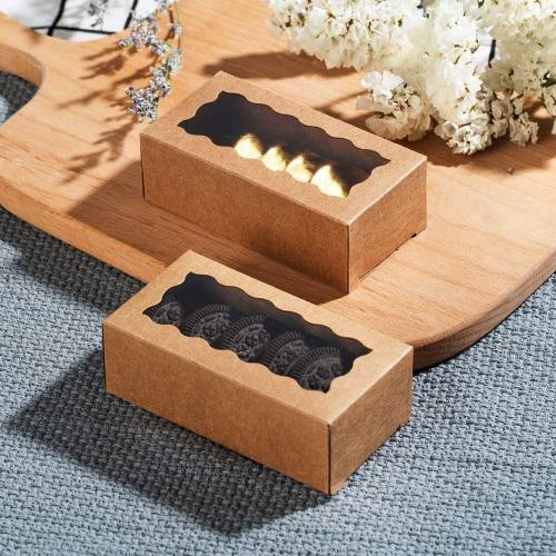JCXGRVC small treat boxes with window - 35pcs candy box for chocolate & bakery treats - 4.17 x 2.16 x 1.37 inches small bakery boxes