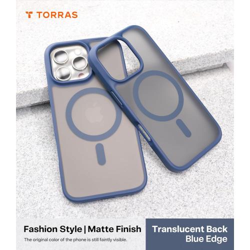 TORRAS Magnetic Shockproof for iPhone 16 Pro Max Case, [4X Military-Grade Protection] [Compatible with MagSafe] Translucent Case for iPhone 16 Pro Max Anti-Scratch Guardian 6.9
