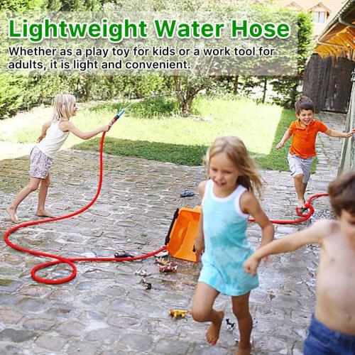 Garden Hose, 75FT Water Hose, Outdoor Hose with 3/4 Fittings, Water Pipe, Convenient Storage Useful House Gifts for Lawn Car Watering Plants Red