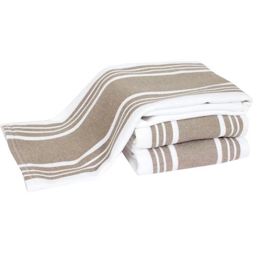 All-Clad Dual-Purpose Kitchen Towels: Highly Absorbent - 100% Cotton, 17x30 Dish Towels for Cleaning & Drying Dishes & Glassware, 6-Pack, Mushroom