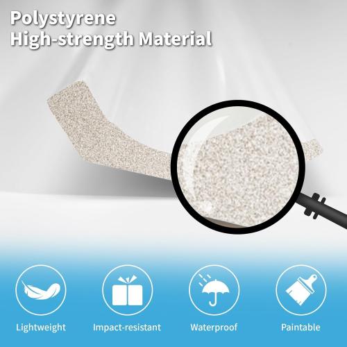 Art3d 10-Pack 47Ft White Ceiling Crown Molding Trim, High Impact Polystyrene Decorative Ceiling Moulding, Installed with Glue