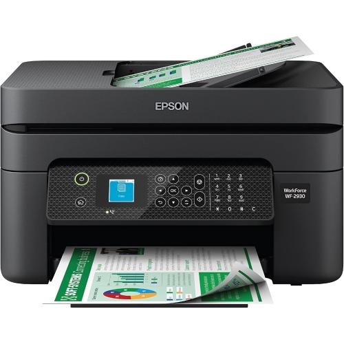 Epson Workforce WF-2930 Wireless All-in-One Printer with Scan, Copy, Fax, Auto Document Feeder, Automatic 2-Sided Printing and 1.4 Color Display,Black