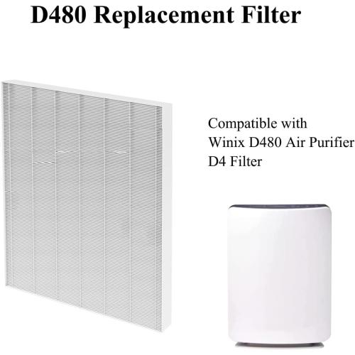 3 Pack D480 Replacement Filter Compatible with Winix D480 Air Cleaner Purifier, True HEPA D4 Filter, Part Number 1712-0100-00, F ilter D4