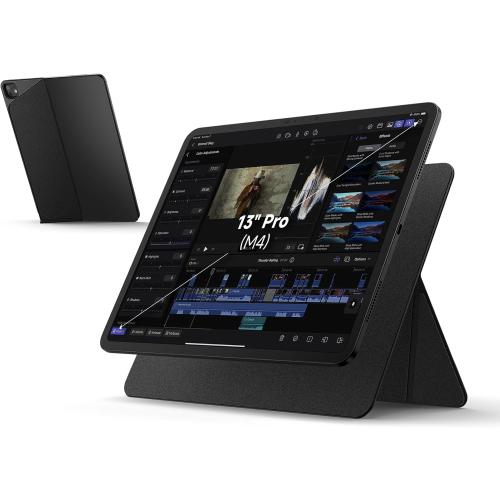 Black 13 SURITCH for iPad Stand Holder for iPad Pro 13-inch (M4) 2024, Slim Adjustable Tablet Stand, Lightweight Portable, Support Portrait & Landscape, Magnetic Tablet Holder for iPad Pro 13 (M4)-Black