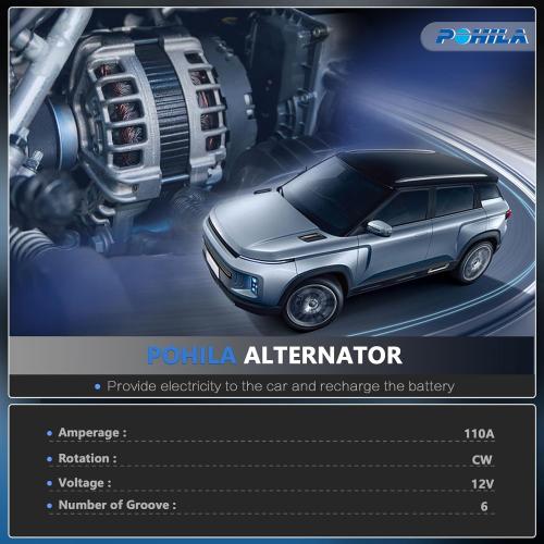 11657N Alternator Compatible with 2013 2014 2015 2016 2017 2018 Nissan Altima 2.5L L4, 12V 110Amp, Replace# 11657, 23100-3TA1B, 23100-3TA1A, A2TJ1881, A2TJ1891