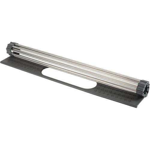 Kitchen Details Over The Sink Drying Rack with Utensil Holder | Roll Up for Storage | Stainless Steel | Drain Tray | BPA Free | Food Safe | Space Saving | Grey