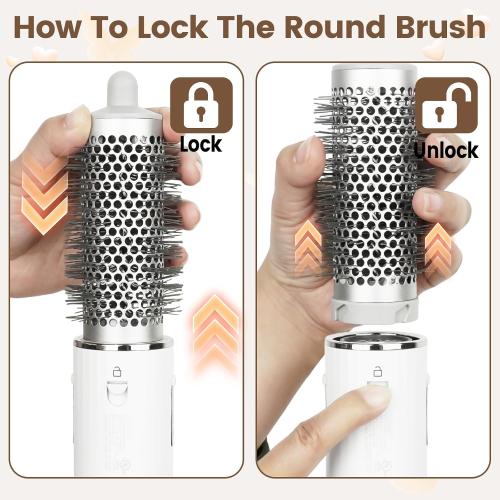 Round Brush Attachment for Shark SpeedStyle, for Shark Speed Style Pro/Pro Flex Hair Dryer, Round Volumizing Brush Accessories for Smooth Adds Volume Curls for Long Hair