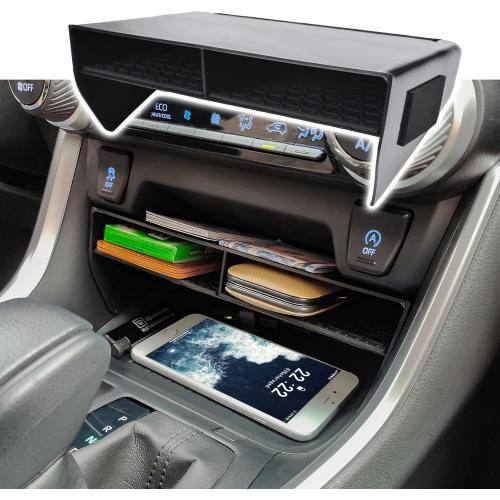RUNROAD Center Console Upgraded Organizer Tray Compatible with Toyota RAV4 2019 2020 2021 2022 2023 2024 2025 Accessories, Insert Armrest Organizer Console ABS Secondary Storage Tray Container Box