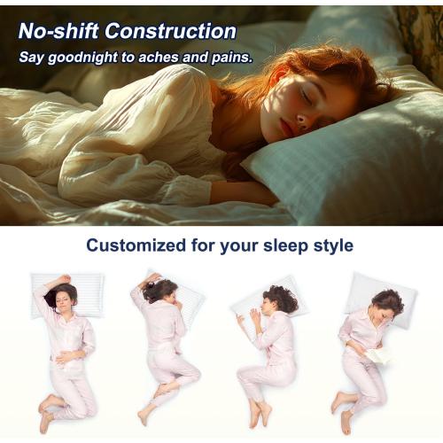 Pillows Standard Size Set of 4 Hotel Collection Bed Pillow for Sleeping Pillows 4 Pack for Back, Stomach or Side Sleepers Soft and Supportive Washable Pillows for Bedroom