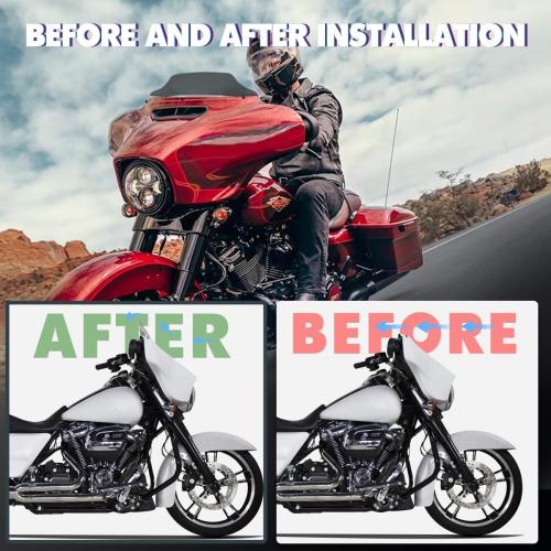 6 inch Smoke Windshield Windscreen for 2014-2024 Harley Davidson Touring Street Glide Electra Glide/Ultra Limited/Tri Glide FLHT FLHX FLHXS FLHTK