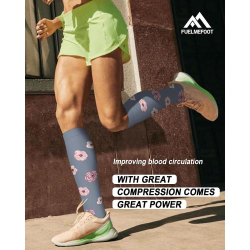6 Pairs Compression Socks for Women & Men 15-20mmHg Graduated Support Knee High Socks for Nurses, Travel, Athletic
