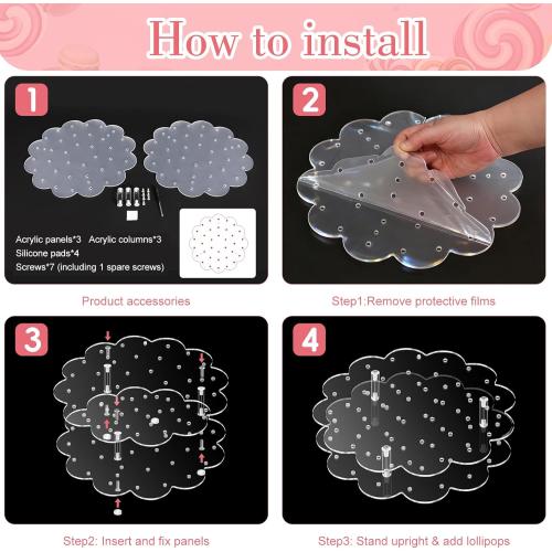 Flower Shape Acrylic Lollipop Stand 16 Holes, Cake Pop Holder Display Rack, Clear Candy Dessert Stand for Christmas Weddings, Birthday Parties, Baby Showers, Bakery Tabletop Showcase