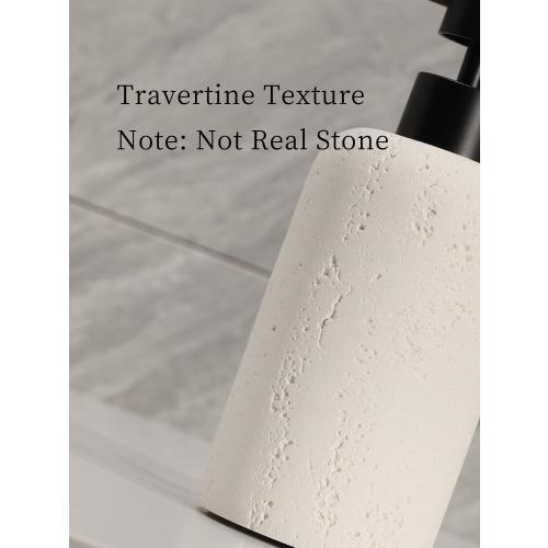 11oz 2 Pack Cream Soap Dispensers 340mL 11 OZ, 2 PCS Luxurious Hand Dish Lotion Shampoo Soap Dispenser Jar, Travertine Soap Pump Bottles for Kitchen Bathroom Countertop (Cream)