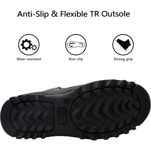 Size 7riemot Women's Men's Winter Boots Waterproof Insulated Snow Shoes for Outdoor Hiking Skiing Warm Lightweight Anti-Slip Ankle Boots Black Brown Grey Purple