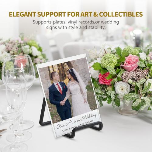 Plate Holder Easel Display Stand - 4.5 inch Metal Plate Stands for Display - Tabletop Picture Stand - Black Iron Easels for Display Pictures | Photo Frames | Book | Decorative Plates | Plaque - 1 Pack