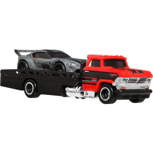 Hot Wheels Premium, Set of 3 Collector Toy Vehicles and 1 Team Transport Vehicle in 1:64 Scale ⚠️missing Supra⚠️