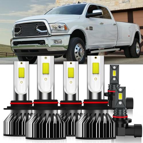 compatible with 2016 2017 2018 DODGE RAM 1500 2500 3500 With Projector, 9005 and 9005 High/Low Beam and 9145/9006 Fog Light Bulbs,Pack of 6
