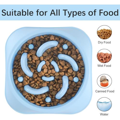 MateeyLife Slow Feeder Dog Bowls 2PCS, Anti-Choking Puzzle Dog Food Bowls, Anti-Slip Interactive Feeding Slow Down Eating, Bloat Stop Maze Dishes for Medium Breeds