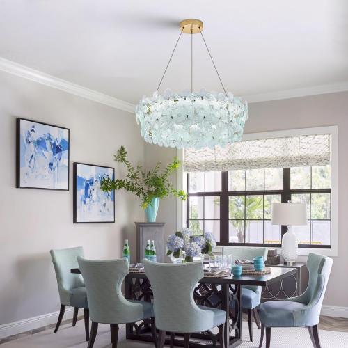 D32’’ Flower Luxury Crystal Modern LED Chandelier Gold Dimmable 3000-6500K Large Contemporary Chandeliers Light with Remote Control for High Ceiling Foyer Living Room Bedroom Entryway