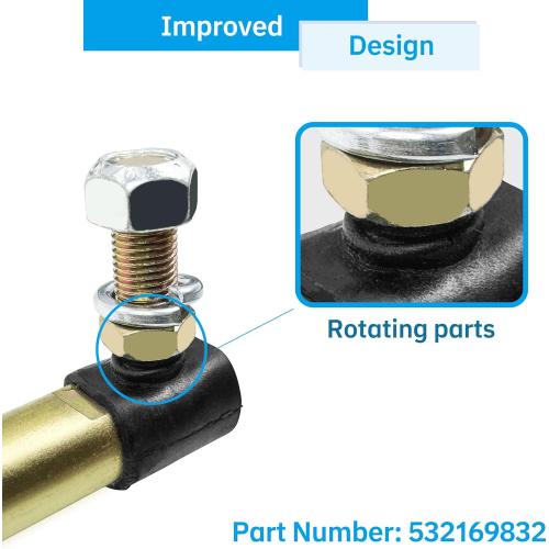 532169832 532156438 Drag Link Kit for Husqvarna Jonsered Mowers | Replaces 532169832 16983 532156438 156438 | Steering drag link control arm | Fits AYP Craftsman Husqvarna Jonsered tractors