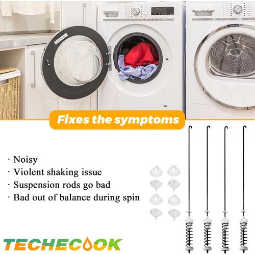 Updated W10780048 WTW4800XQ4 WTW4800XQ1 RTW4640YQ1 ATW4675YQ1 Washer Suspension Rod Replacement for Whirlpool Kenmore Maytag Amana WTW4800XQ2 MVWC200XW2 WTW4930XW1 CAW9244XQ2 NTW4501XQ0 by Techecook