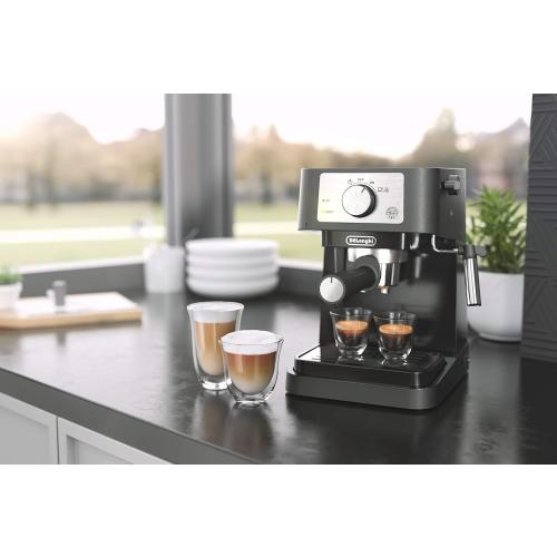 De'Longhi Stilosa Manual Espresso Machine, Compact Coffee Maker, 15 Bar Pump Pressure, Manual Milk Frother Steam Wand for Authentic Single & Double Espresso, Lattes & Cappuccinos, Tamper Included