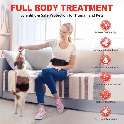 Red Light Therapy Belt, 3 in 1 LED Bead Infrared Light Therapy for Body, Wearable Wrap with Timer for Back Shoulder Waist 660nm Red Light-Therapy & 850nm Infrared Light Device Home Use (Corded)