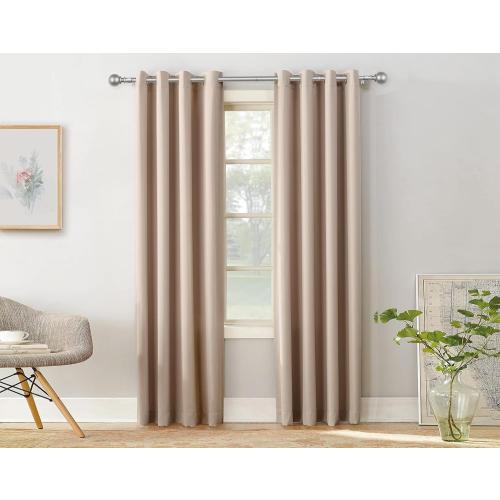 KAMANINA 2 Pack Curtain Rods 32 to 58 Inch (2.6-4.8ft), 7/8 Inch Single Heavy Duty Curtain Rods for Windows Adjustable Decorative Drapery Rod with Round Finials, Antique Silver