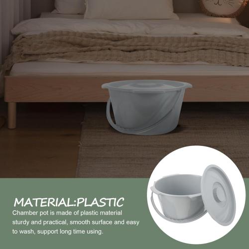 Portable Elderly Spittoon Chamber Pot Handle Thickened Adult Night Urinal Home Hospital Travel Ideal Women Pregnant Disabled Adults Easy Clean Urine Bottle Lid