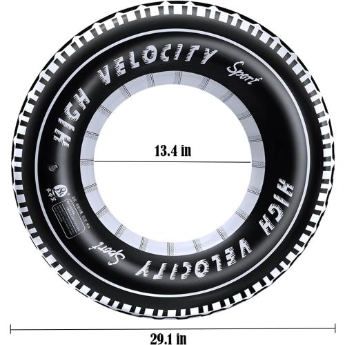 Inflatable Tire Tubes Pool Floats for Adults Kids Tire Swimming Rings River Raft Truck Race Car Themed Birthday Party Supplies Decorations 4Pack