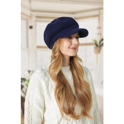 Sumolux Women Beret Newsboy Hat French Wool Cap Classic Autumn Spring Winter