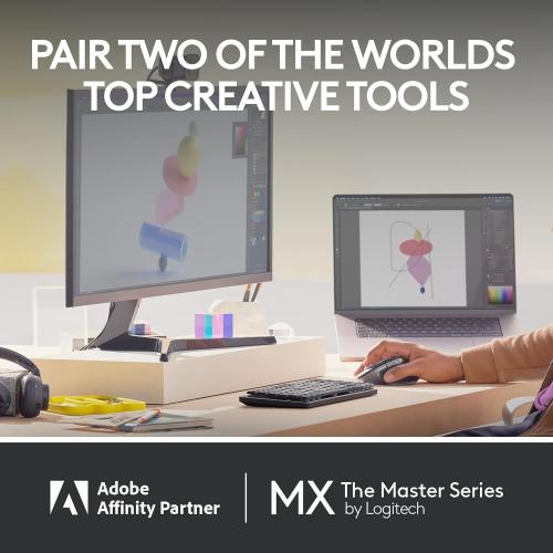 Logitech MX Master 3S for Mac - Wireless Bluetooth Mouse with Ultra-Fast Scrolling, Ergo, 8K DPI, Quiet Clicks, Track on Glass, Customization, USB-C, Apple, iPad - Space Grey