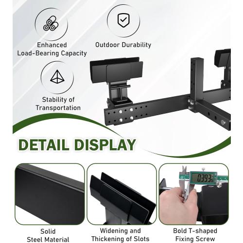 Black ELITEWILL Dual Trash Can Hauler Allowing Backing-up High-Loading Garbage Can Towing Hitch Carrier Fit for Vehicle/Cars/Trucks/Golf Carts/ATV/UTV with 2 Hitch Receiver